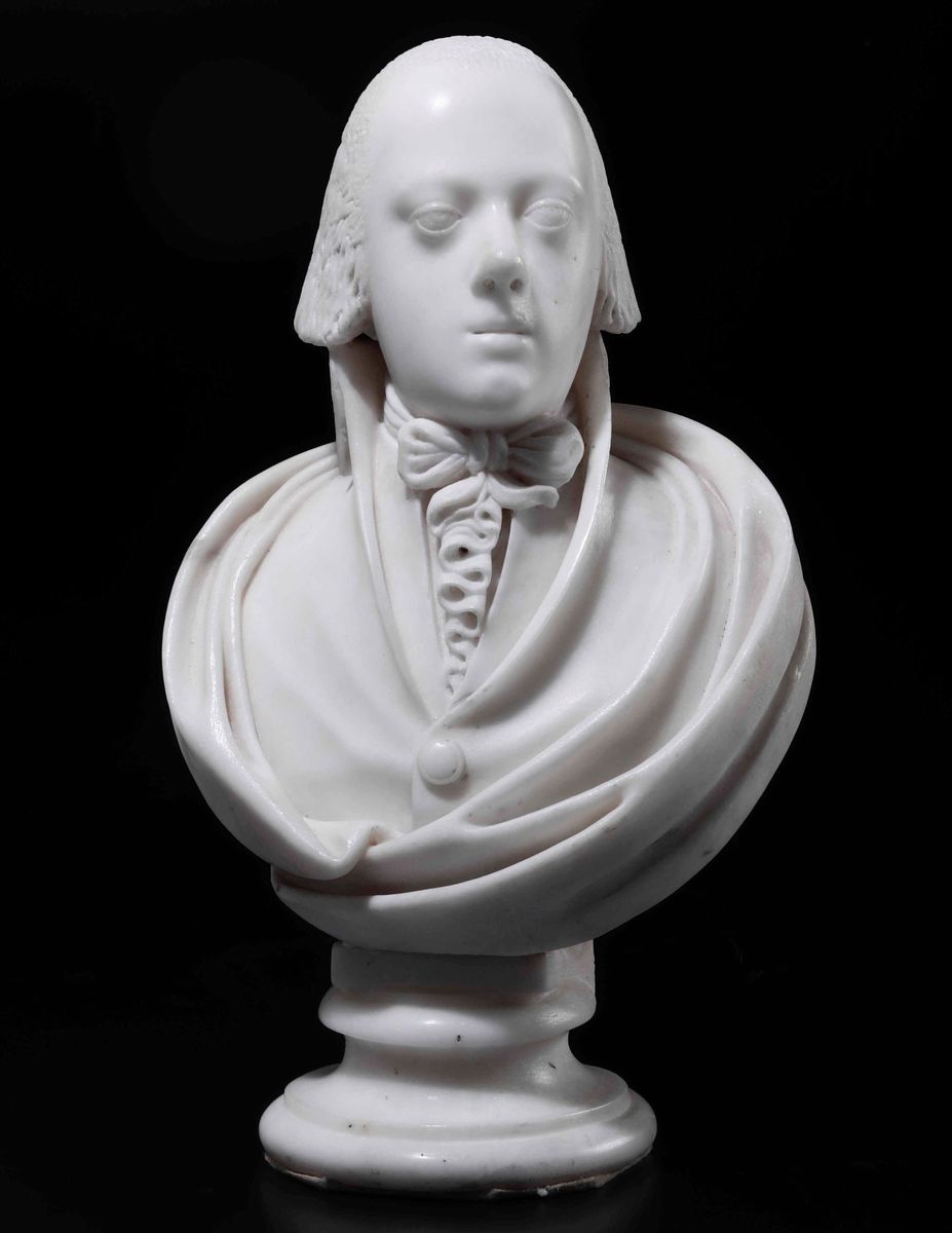 Busto Virile (george Washington?) Marmo Bianco Scultore del XIX Secolo