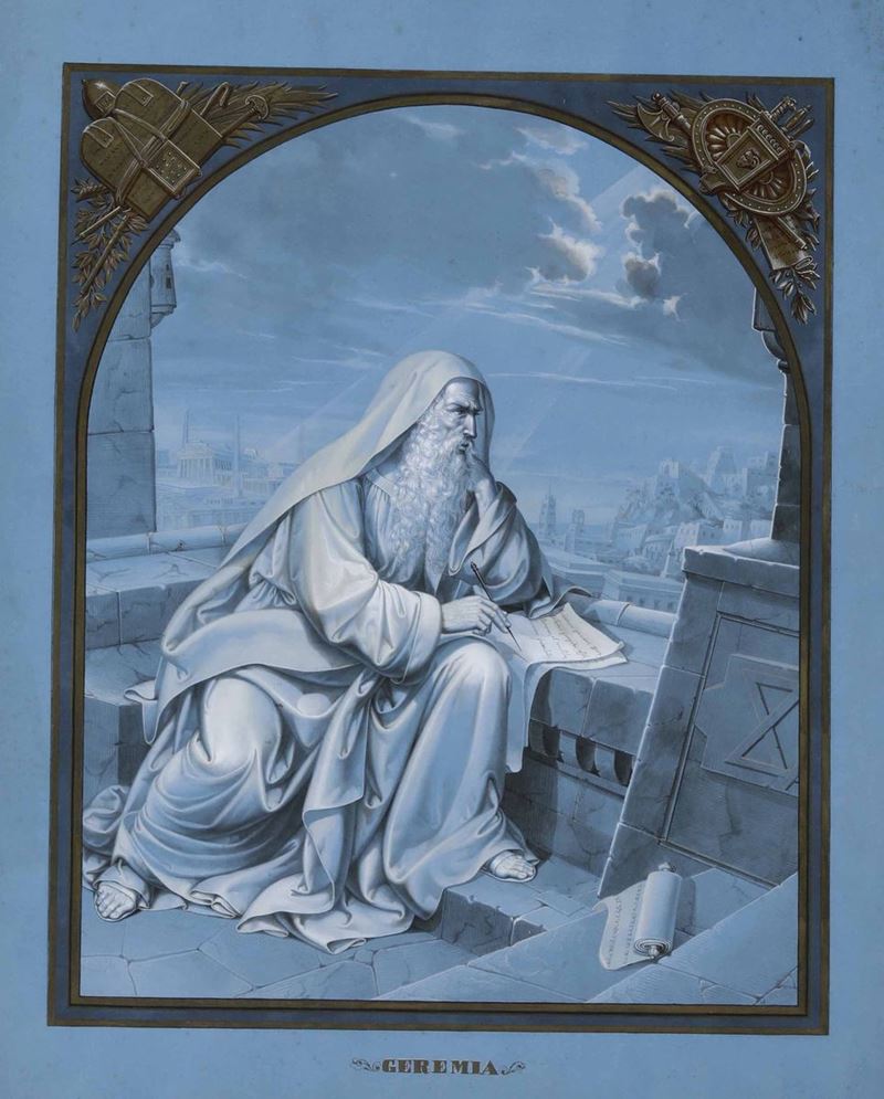 Scuola neoclassica dell'inizio del XIX secolo Il profeta Geremia  - Auction Old Master Drawings - Cambi Casa d'Aste