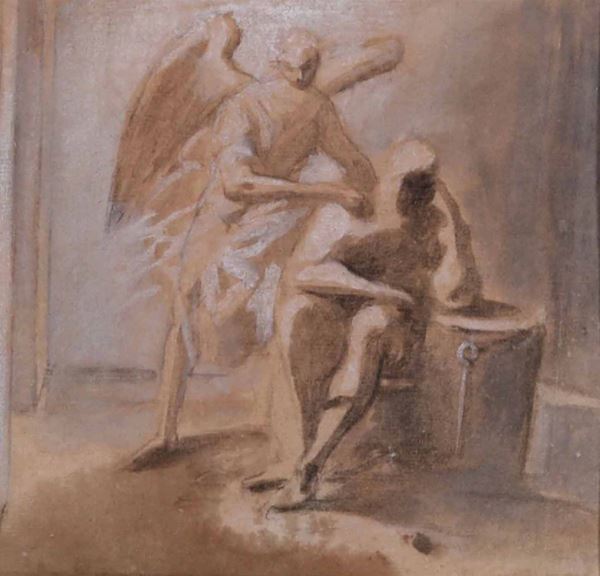Scuola italiana del XIX secolo San Pietro e l’angelo