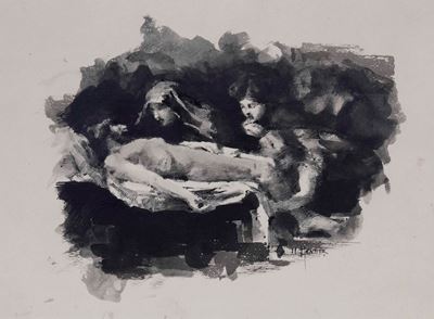 Scuola del XIX Secolocompianto sul Cristo Morto
