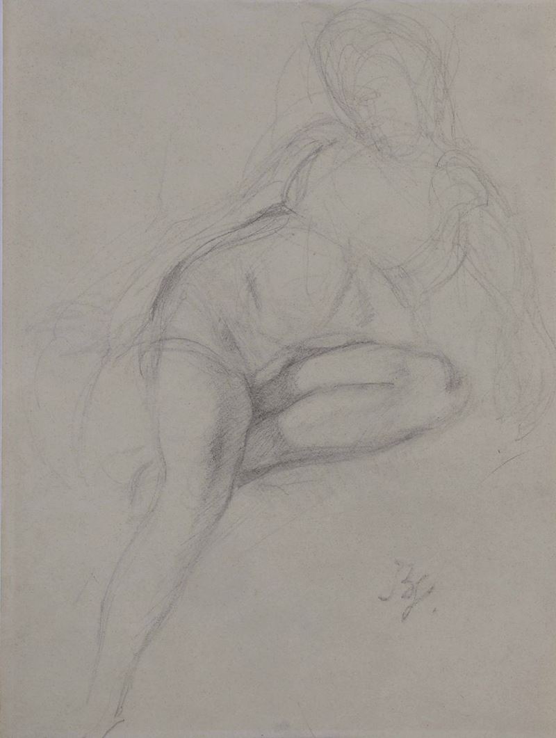 Artista del XIX secolo Nudo femminile  - Auction Old Master Drawings - Cambi Casa d'Aste