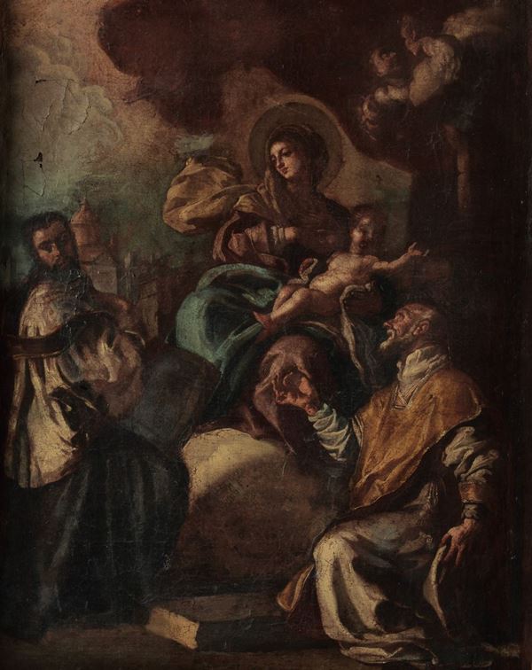 Scuola napoletana del XVIII secolo Madonna con Bambino e Santi