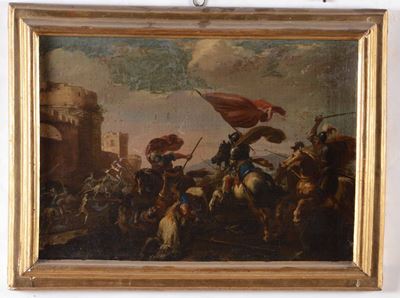 Scuola Napoletana del XVII-XVIII Secoloscontro di Cavalleria