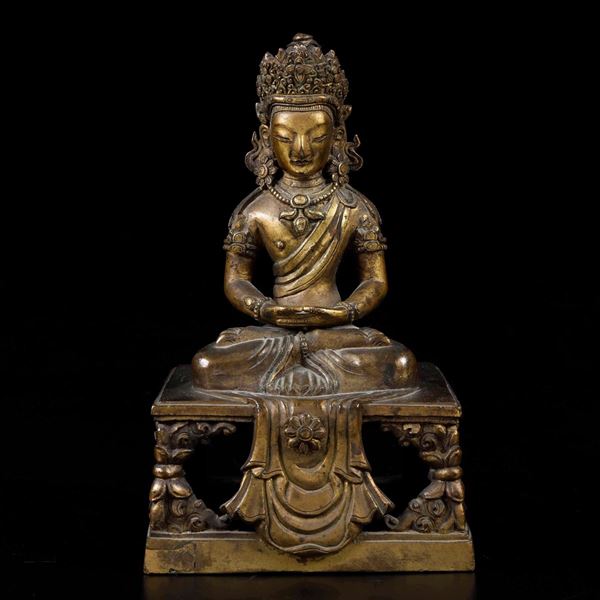 A bronze Buddha, China, Qing Dynasty
