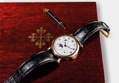 Patek Philippe - Raro ed Elegante Fasi Lunari, Riserva di Carica e Calendario Ref. 5054r, Oro Ros...