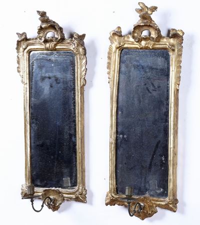 Quattro Ventoline in Legno Intagliato e Dorato, XVIII Secolo