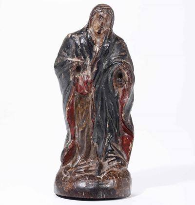 Dolente Legno Policromo Intagliatore del XVIII Secolo