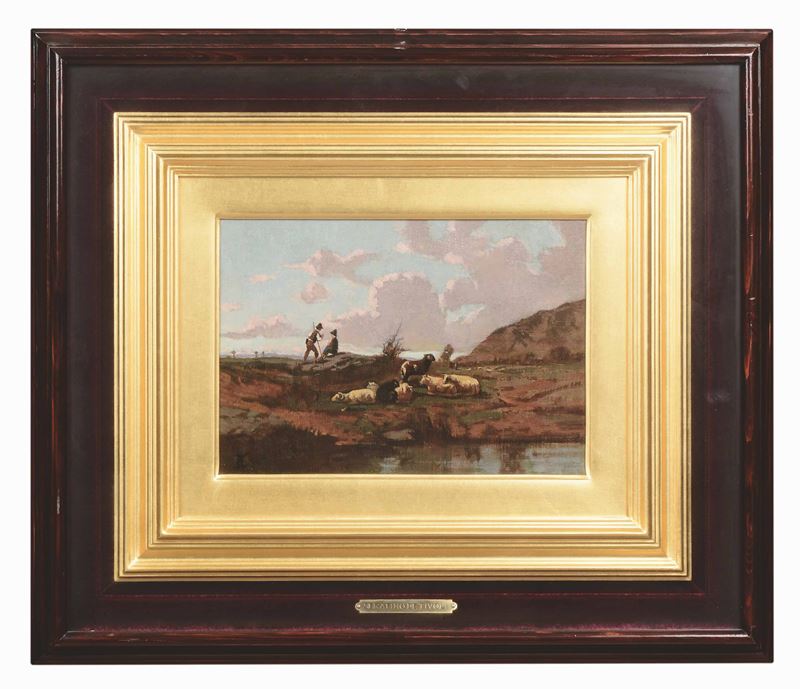 De Tivoli Serafino : I pastorelli  - Olio su tela - Auction 19th Century Paintings - Cambi Casa d'Aste