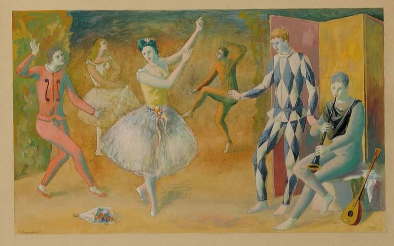 Emanuele Rambaldi : Emanuele Rambaldi (1903 - 1968) Il balletto  - Asta Dipinti del XIX e XX Secolo - Cambi Casa d'Aste
