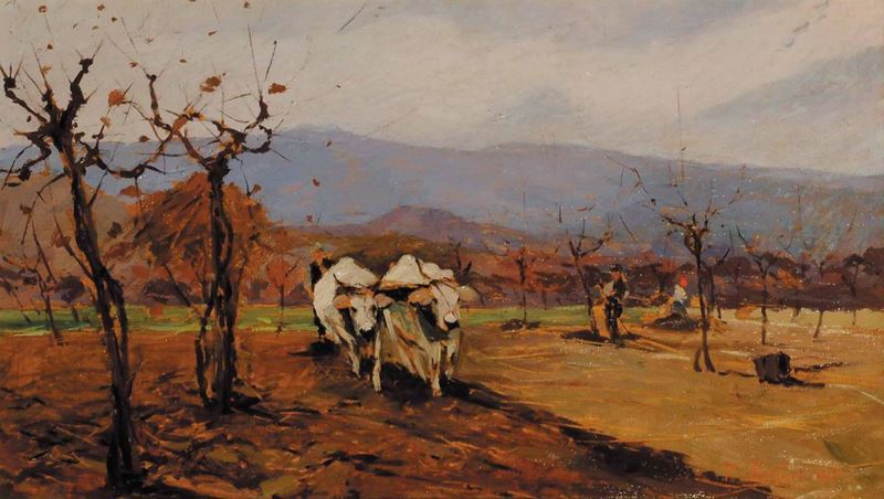 Ferruccio Rontini (1893-1964) La coltratura nel Mugello  - Auction 19th and 20th Century Paintings - Cambi Casa d'Aste