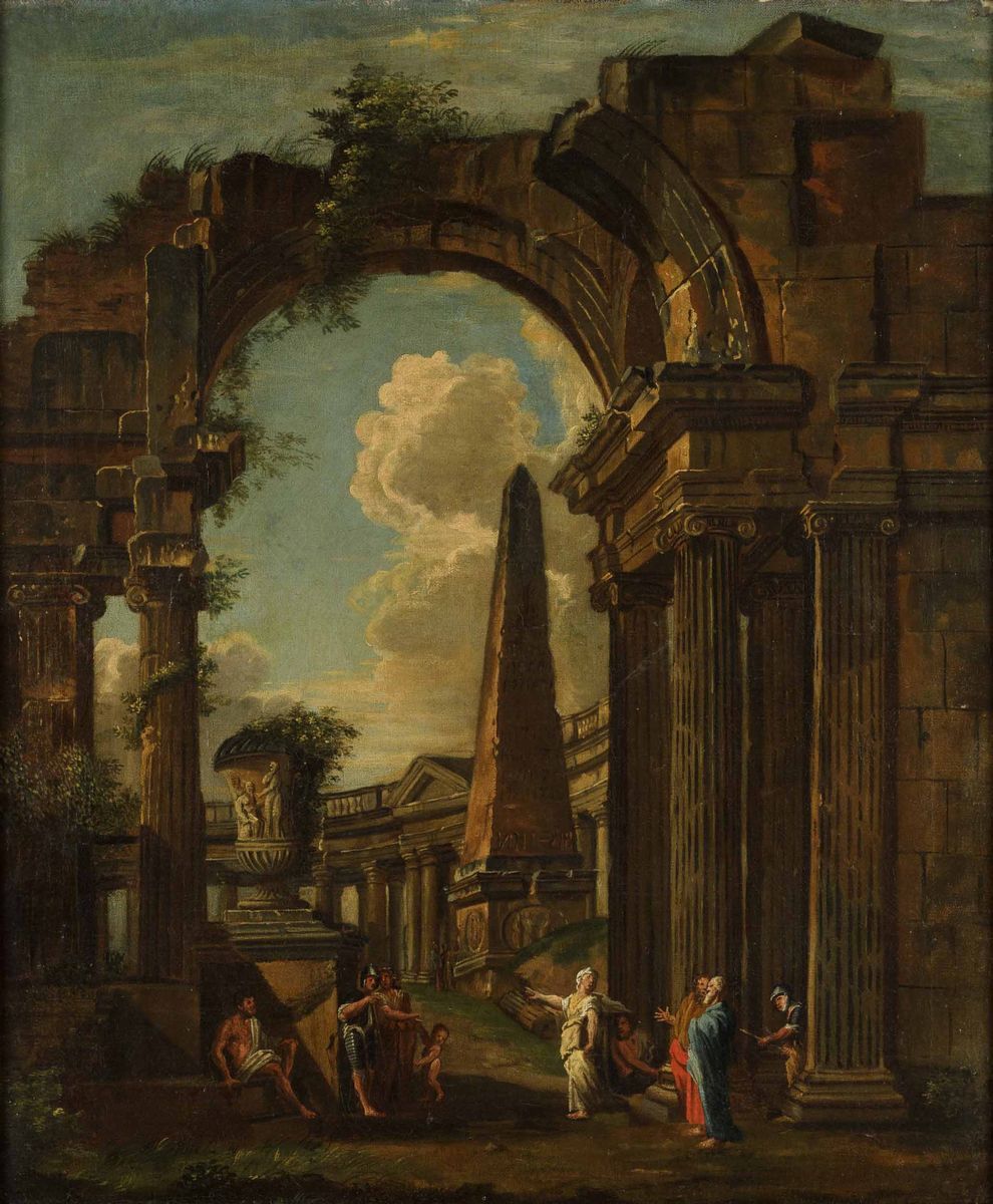 Scuola Romana del XVIII Secolorovine Classiche con Figure