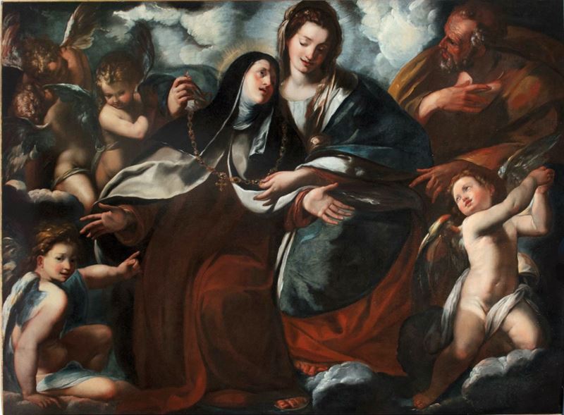 Giulio Cesare Procaccini (1574-1625) Visione Santa Teresa d'Avila  - Asta Importanti Dipinti Antichi - Cambi Casa d'Aste