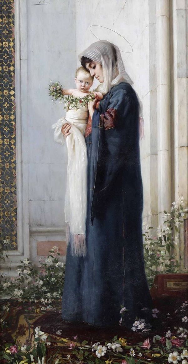 Angelo Vernazza (1869-1937) Madonna, Rosa Mystica