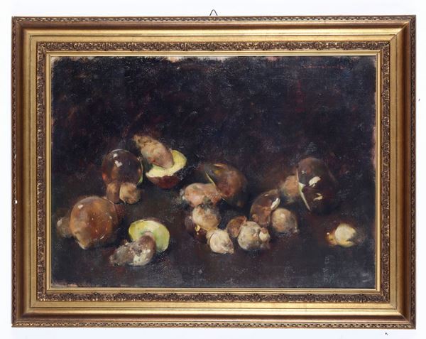 Luigi Serralunga - Luigi Serralunga (1880-1940) Natura morta con funghi