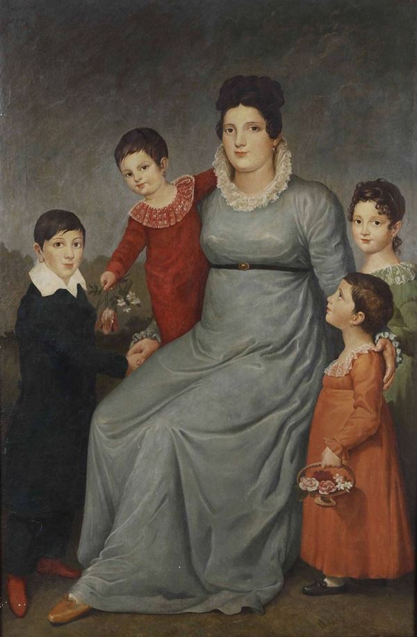 Scuola del XIX secolo Mamma con bambini
