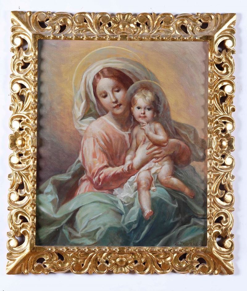 Mattia Traverso : Madonna con Bambino  - Asta Dipinti del XIX-XX secolo - Cambi Casa d'Aste
