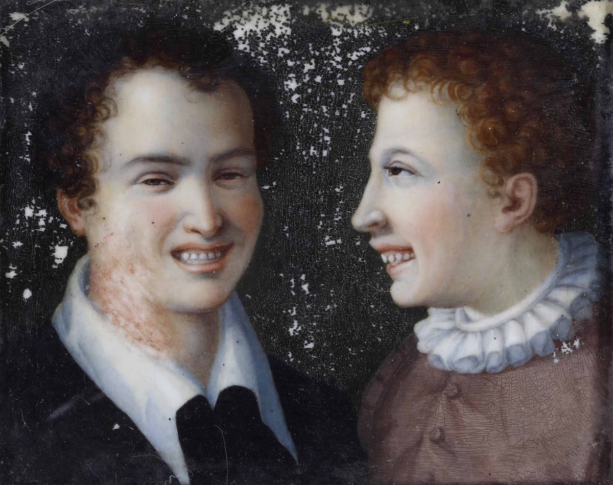 Scuola Italiana del XIX Secoloritratto di Due Fanciulli