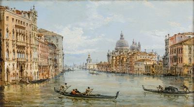 Giovanni Grubacs (venezia 1830 - Pola 1919)veduta di Palazzo Ducale e del Canal Grande