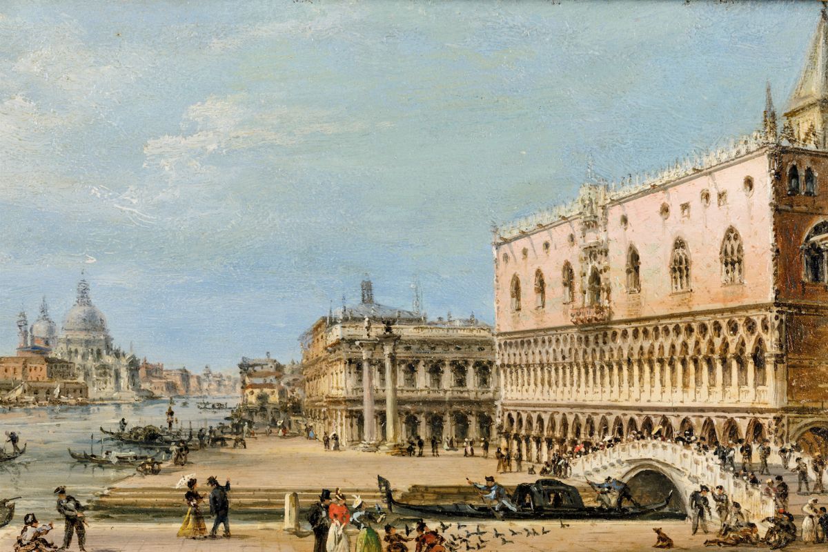 Giovanni Grubacs (venezia 1830 - Pola 1919)veduta di Palazzo Ducale e del Canal Grande