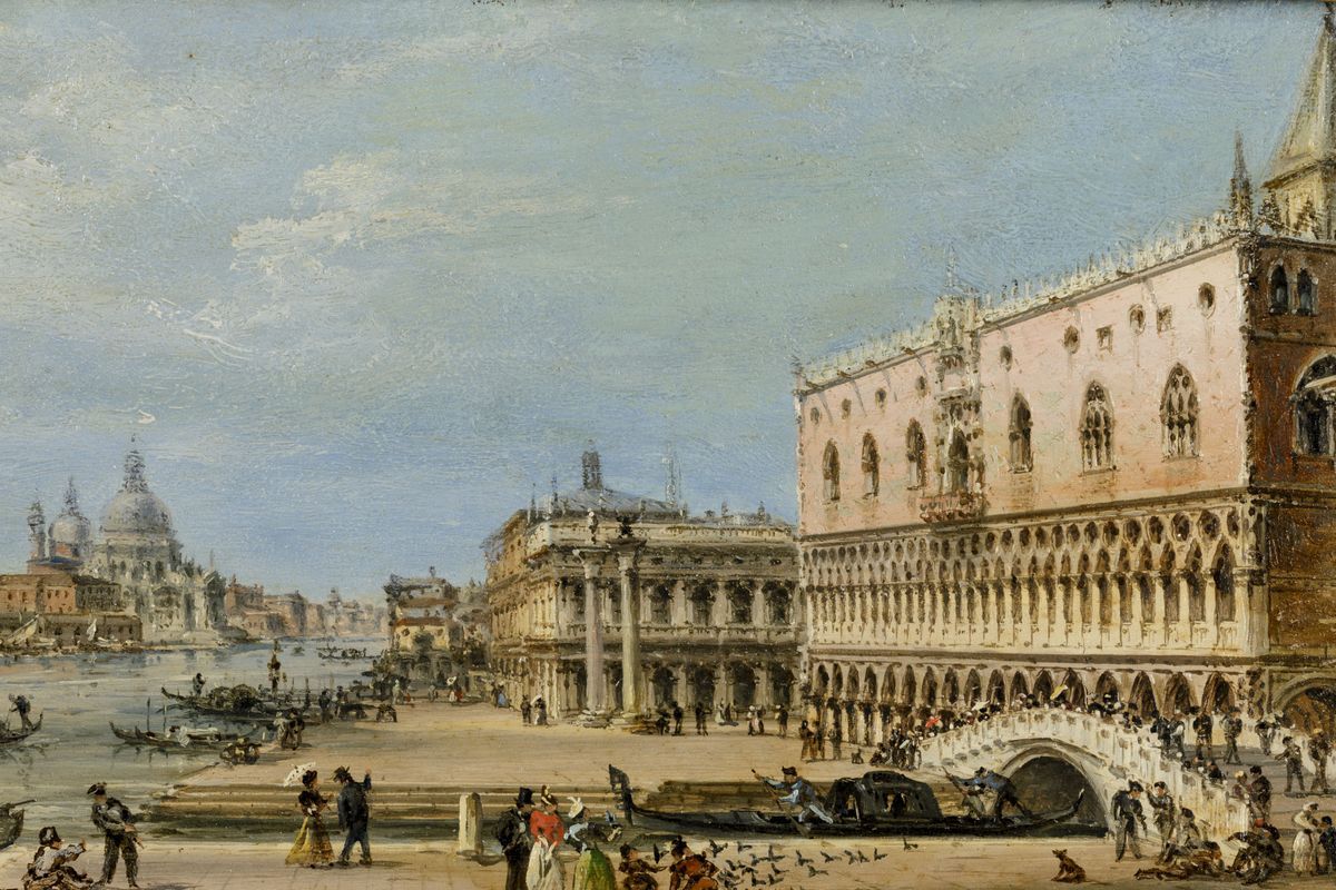 Giovanni Grubacs (venezia 1830 - Pola 1919)veduta di Palazzo Ducale e del Canal Grande