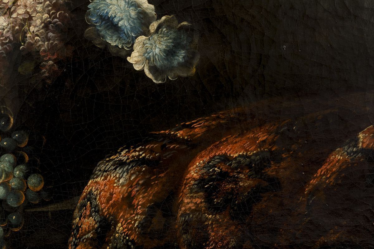 Felice Rubbiani (modena 1677 - Villa San Pancrazio 1752), Attribuito Anatura Morta con Fiori, Tap...