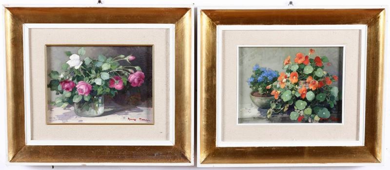 Giuseppe Pesa (1928-1992) Coppia di nature morte con fiori  - Auction 19th and 20th Century Paintings | Cambi Time - Cambi Casa d'Aste