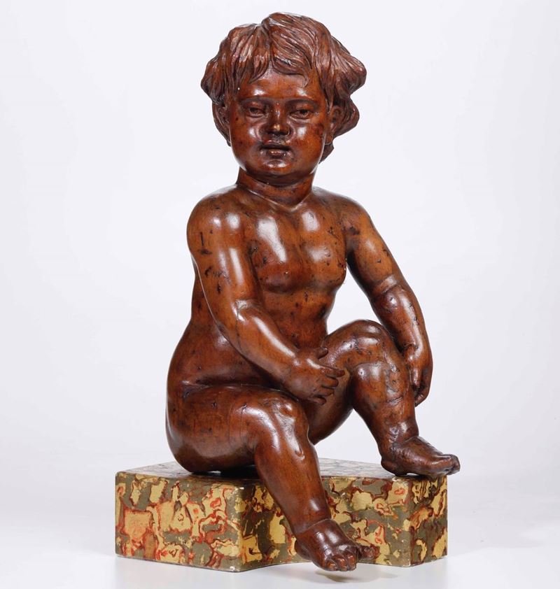 Putto in legno intagliato. XIX-XX secolo  - Auction Sculptures and Works of Art | Cambi Time - Cambi Casa d'Aste