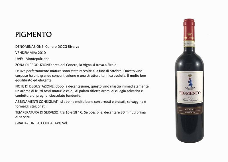 6 Bts Conte Leopardi Dittajuti, 'Pigmento' Rosso Conero Riserva DOCG, 2010  - Asta Asta a Tempo | In Vino Levitas - Cambi Casa d'Aste