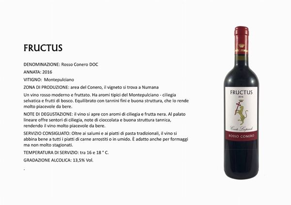 6 Bts Conte Leopardi, Rosso Conero DOCG Fructus, 2016