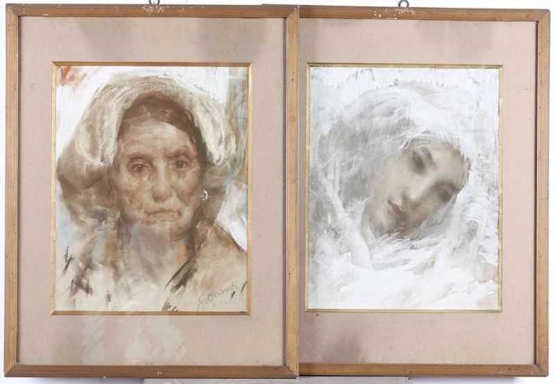 G. Grandi Coppia di ritratti  - Auction 19th and 20th Century Paintings | Cambi Time - Cambi Casa d'Aste