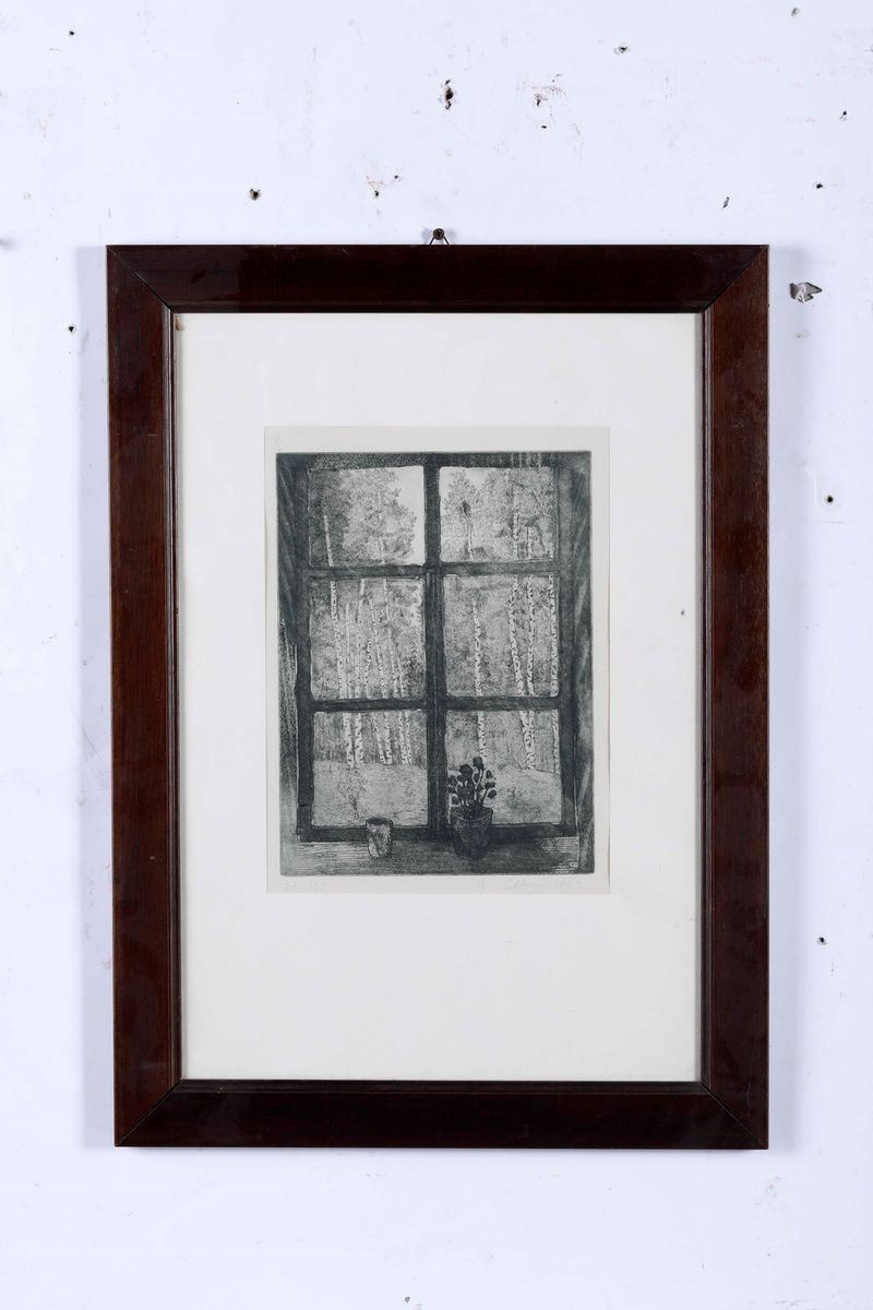 G. Cassina (?) sec. XIX Natura morta con finestra  - Auction Old Prints and Engravings | Cambi Time - Cambi Casa d'Aste