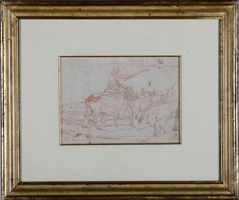 Disegno sanguigna su carta, XIX-XX secolo  - Auction Antiques | Cambi Time - Cambi Casa d'Aste