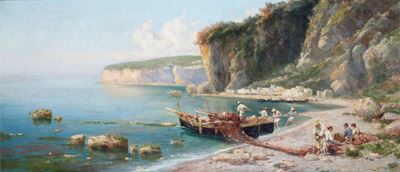 Pietro Barucci (1845 - 1917), Attr.scorcio di Costiera Amalfitana