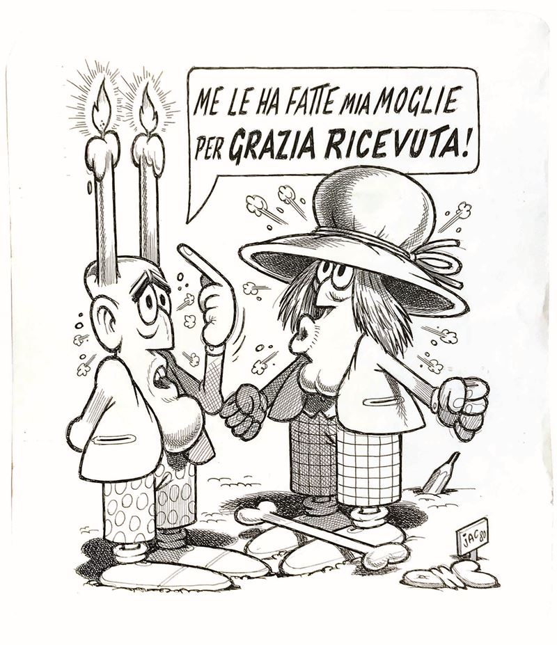 Benito Jacovitti   (1923-1977) Grazia Ricevuta  - Asta Fumetti d'Autore - I - Cambi Casa d'Aste
