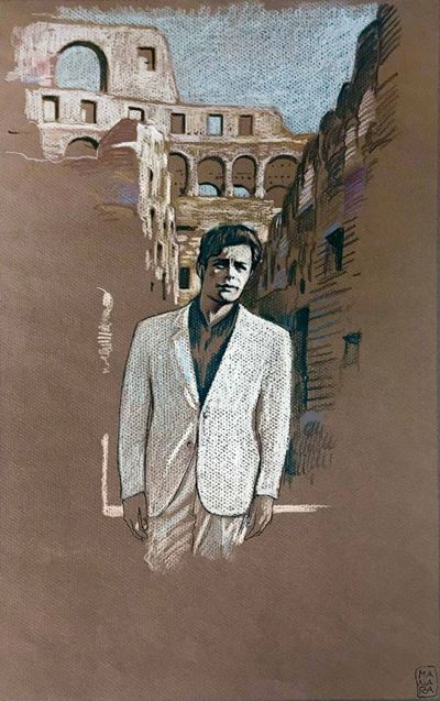 Milo Manara (1945)marcello Mastroianni In: la Dolce Vita