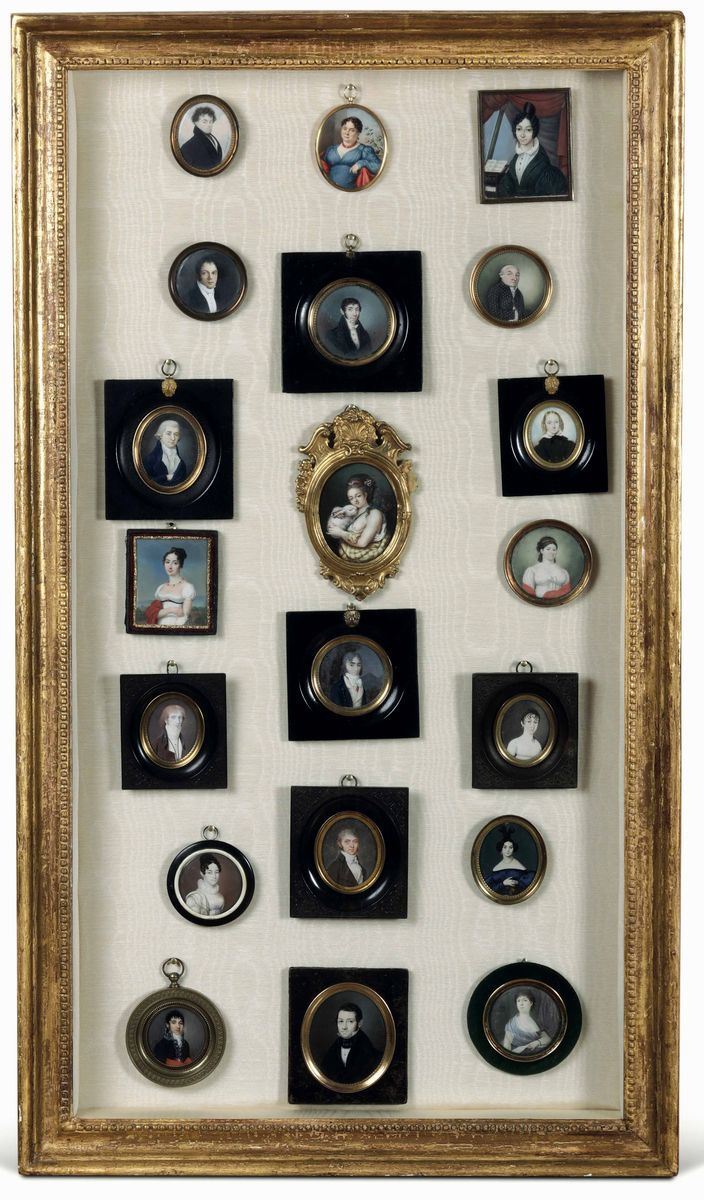 Collezione di venti miniature con ritratti, varie epoche e manifatture tra il XVIII e il XIX secolo  - Asta Importanti Opere e Arredi - Cambi Casa d'Aste