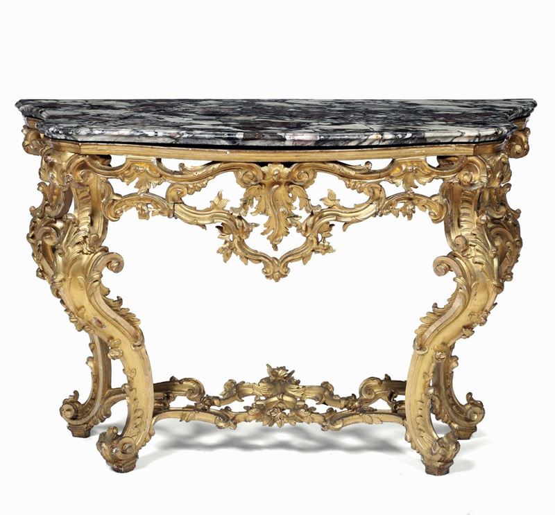 Consolle in legno intagliato e dorato, Genova XVIII secolo  - Auction Important Artworks and Furniture - Cambi Casa d'Aste
