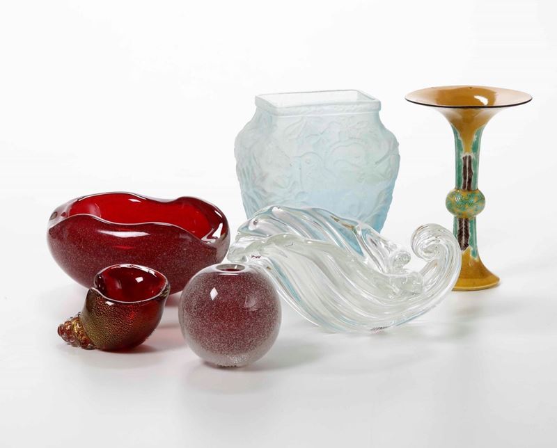 Lotto di oggetti in vetro di murano, XX secolo  - Auction Antiques January | Time Auction - Cambi Casa d'Aste