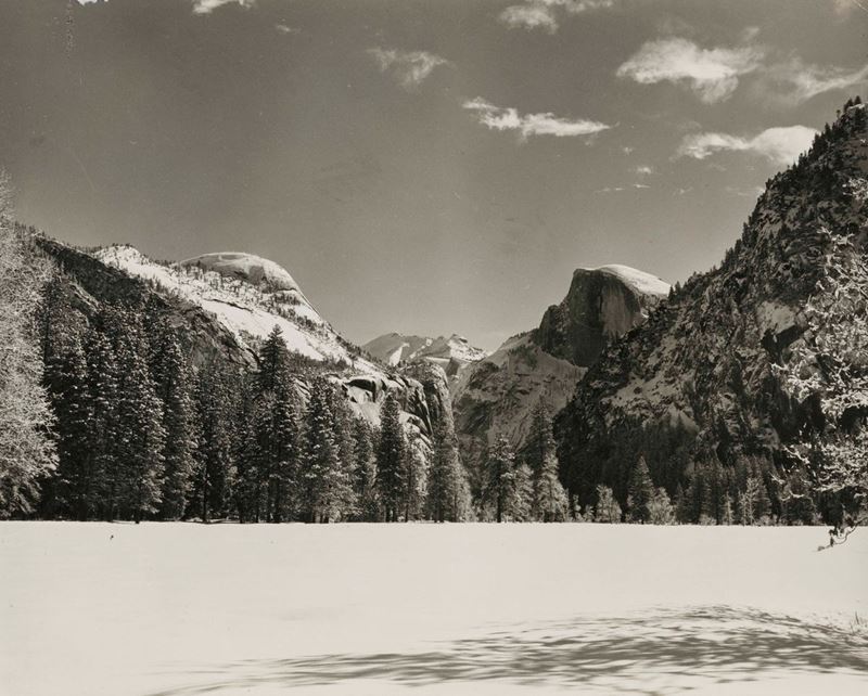 Ansel Adams (1902-1984) Yosemite Valley under Snow, North Dome, 1930  - Asta Fotografia - II - Cambi Casa d'Aste