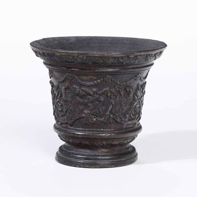 Mortaio. Bronzo Fuso e Cesellato. Italia XVII Secolo