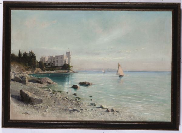 A. Polzer (XIX-XX secolo) Veduta del castello di Trieste, 1907