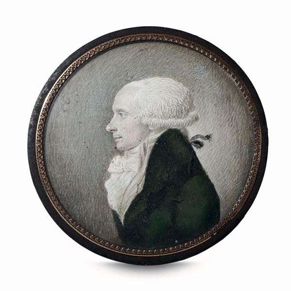 Miniatura ritratto di gentiluomo. XVIII-XIX secolo
