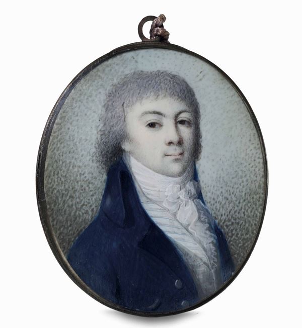Miniatura raffigurante ritratto di gentiluomo XVIII-XIX secolo