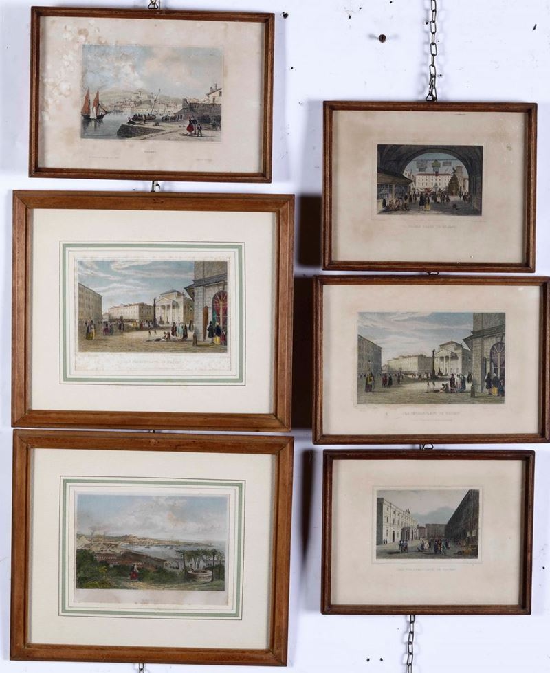 Sei stampe differenti acquerellate, varie epoche  - Auction Fine Art February | Cambi Time - Cambi Casa d'Aste