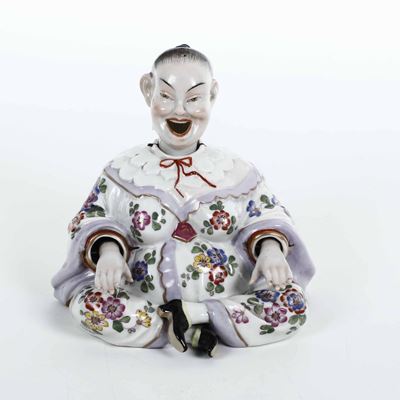 Figurina di Pagoda Germania, Turingia, Probabilmente Fabbrica Rudolstadt, Prima Metà del XX Secol...