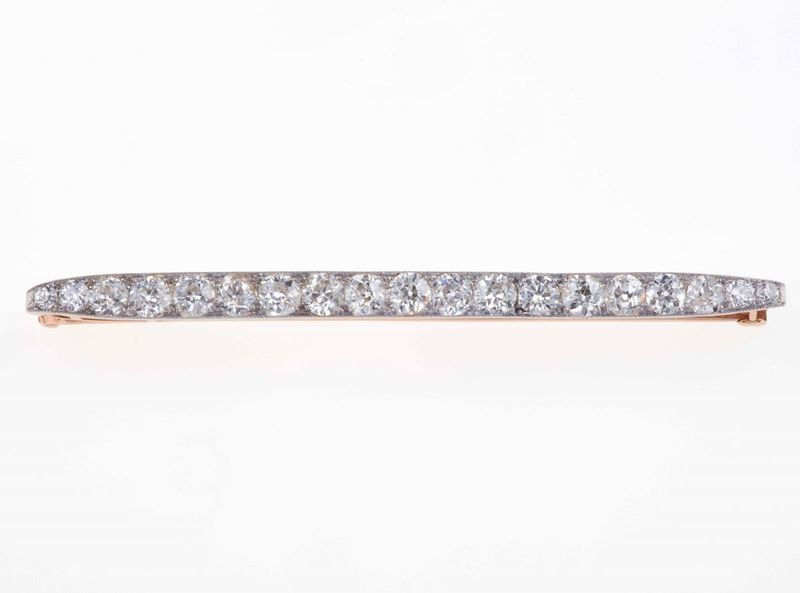 Spilla con diamanti di vecchio taglio  - Auction Fine Jewels - III - Cambi Casa d'Aste