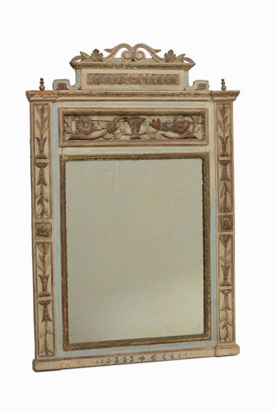 Caminiera in Legno Intagliato e Laccato, Fine XVIII Secolo