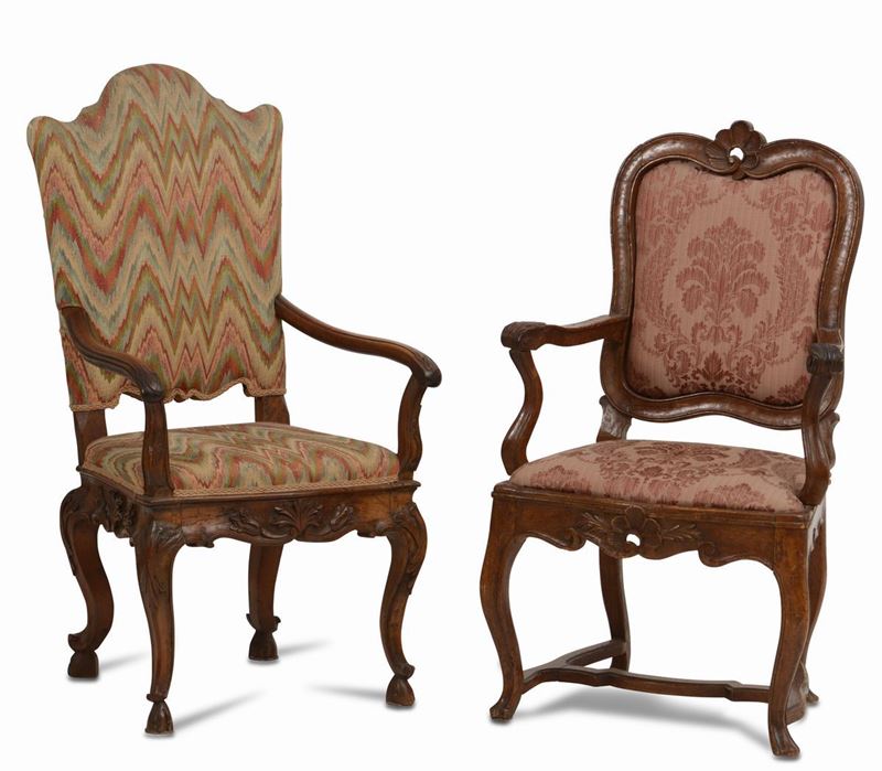 Lotto di due poltrone Luigi XV in legno intagliato  - Auction Antique September | Cambi Time - Cambi Casa d'Aste