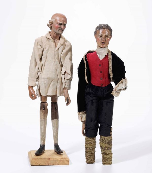Due figure da presepe, Genova XIX secolo
