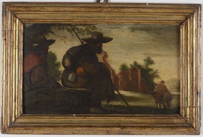 Scuola del XVIII Secolopellegrini Entro Paesaggio
